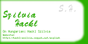 szilvia hackl business card